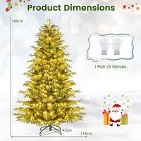 Artificial Christmas Tree with Warm White LED Lights and Branch Tips