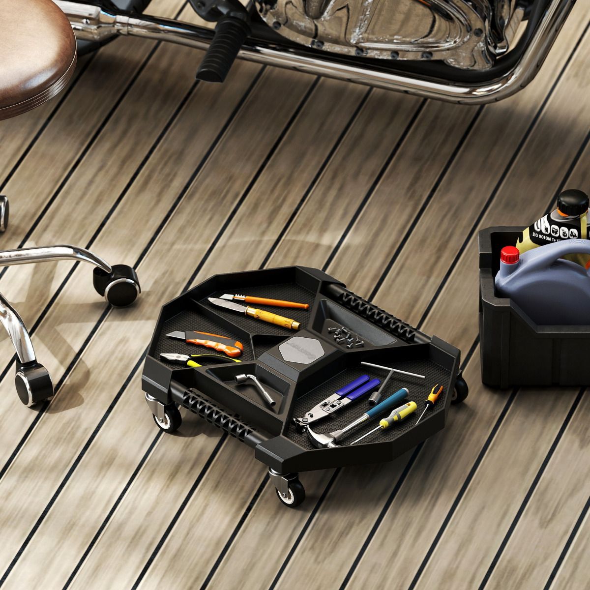 Automotive Rolling Tool Tray Creeper with 4 Swivel Casters