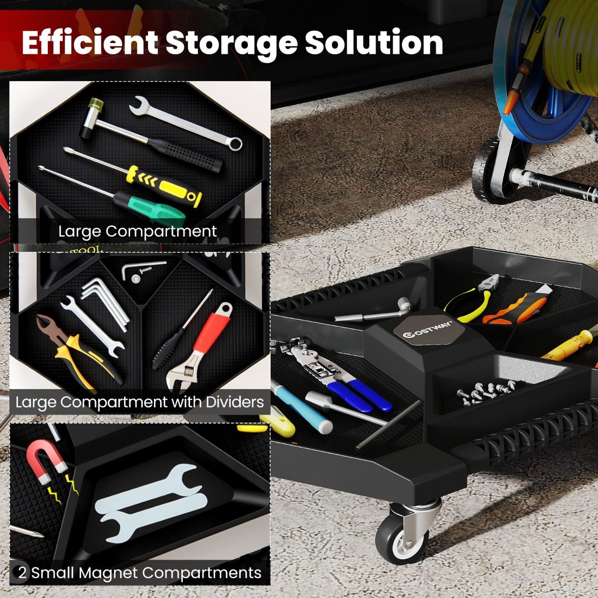 Automotive Rolling Tool Tray Creeper with 4 Swivel Casters