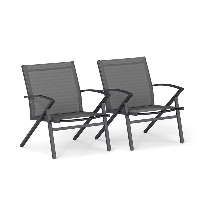 Patio Chairs Set of 2, Lawn Chairs with Heavy Duty Metal Frame