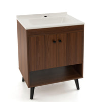 63.5cm Bathroom Vanity Sink Combo w/Doors Shelf Backsplash