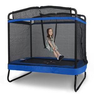 6 FT Kids Trampoline with Swing and Horizontal Bar