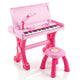 49 Keys Kids Electric Piano Keyboard Toy w/ Stool & Microphone, Educational Toddler Keyboard Set