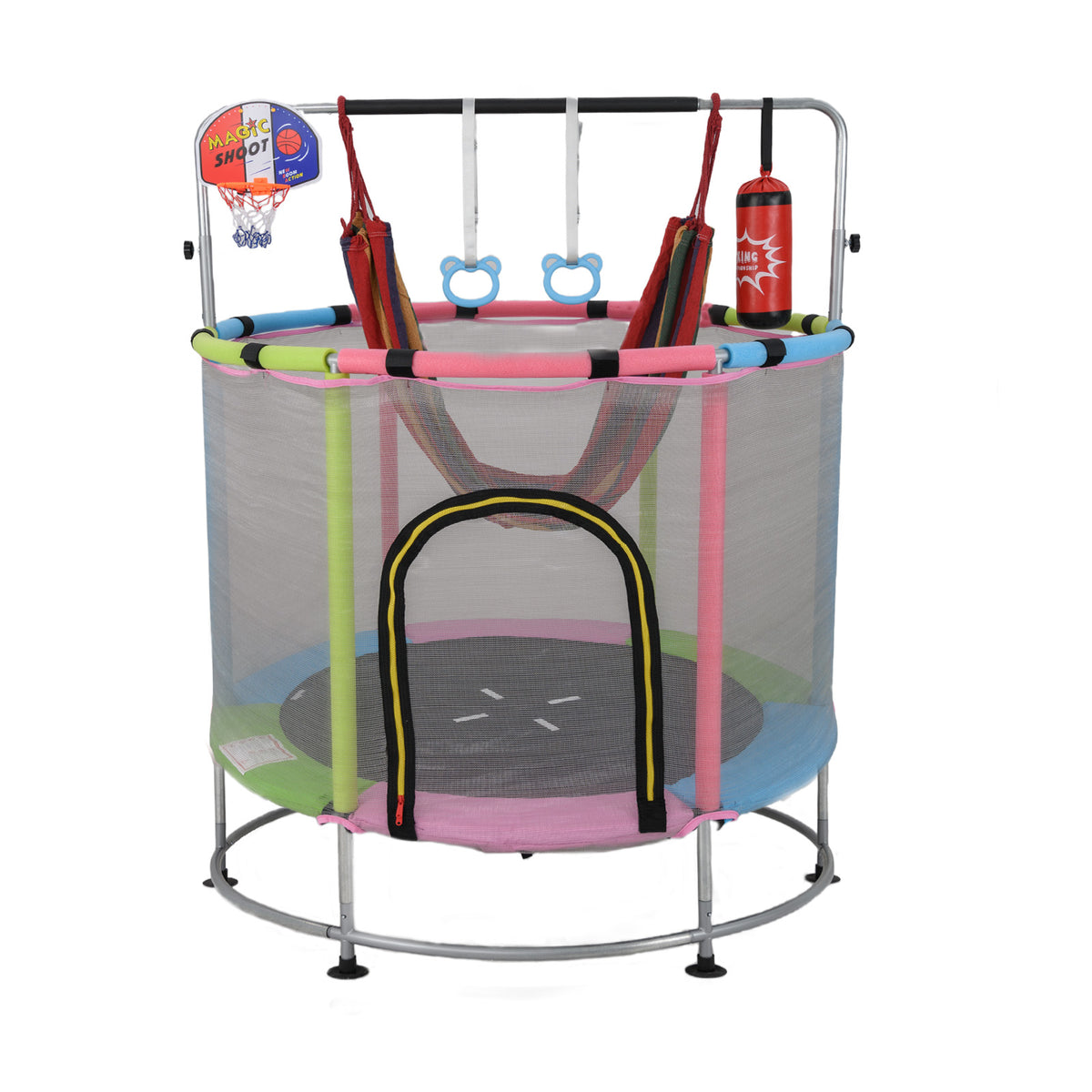 55" Kids Trampoline, Toddler Trampoline with Hammock