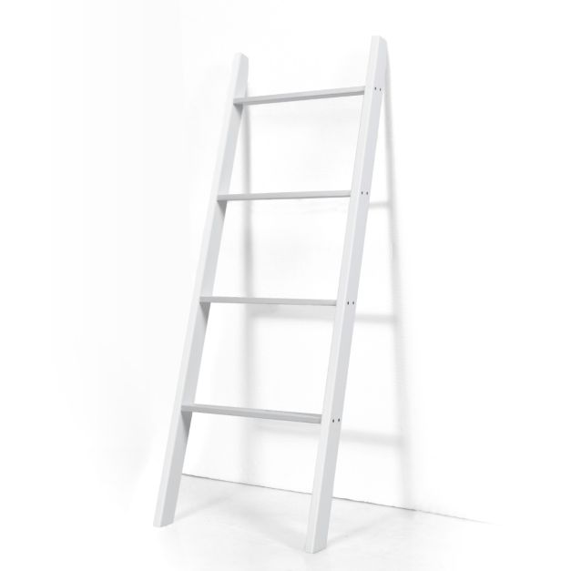 4-Tier Wooden Wall Leaning Ladder Shelf