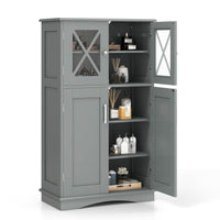 Bathroom Storage Cabinet Linen Storage Cabinet with Doors and Adjustable Shelves