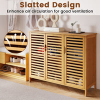 Bamboo Bathroom Cabinet Freestanding Storage Cabinet with Anti-tipping Device