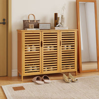Bamboo Bathroom Cabinet Freestanding Storage Cabinet with Anti-tipping Device