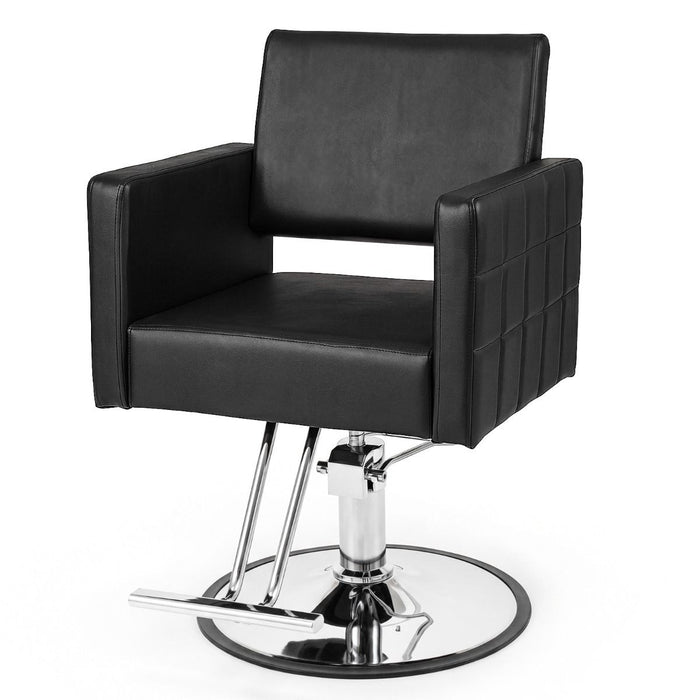 Barber Chair Hydraulic Adjustable Height 360 Swivel with T-Footrest
