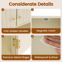 Bathroom Wall Cabinet with Fluted Doors and Adjustable Shelf