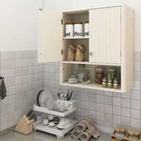 Bathroom Wall Cabinet with Fluted Doors and Adjustable Shelf