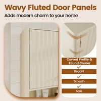 Bathroom Wall Cabinet with Fluted Doors and Adjustable Shelf