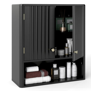 Bathroom Wall Cabinet with Fluted Doors and Adjustable Shelf