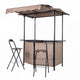 3-Piece Outdoor BBQ Canopy with Bar Table and 2 Folding Bar Stools for Backyard