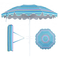 Beach Umbrella with Tilt Sand Anchor UPF 50 and 8 Ribs