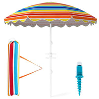 Beach Umbrella with Tilt Sand Anchor UPF 50 and 8 Ribs