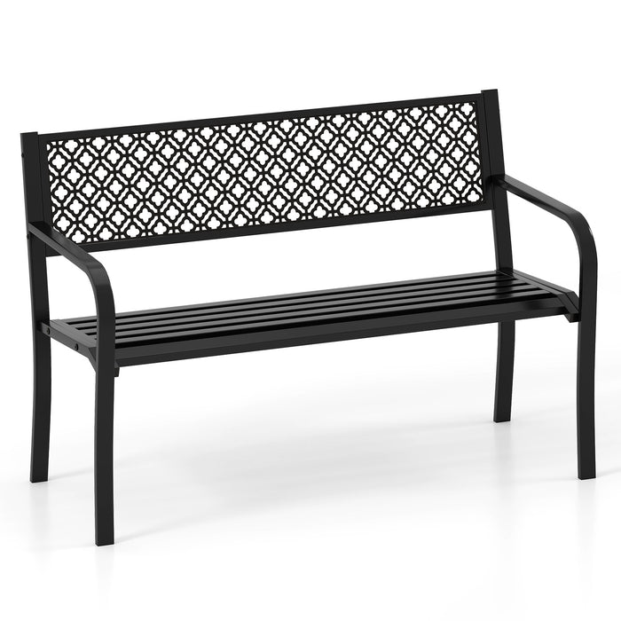 Outdoor Loveseat Chair for Porch, Lawn and Yard, Black/Gray