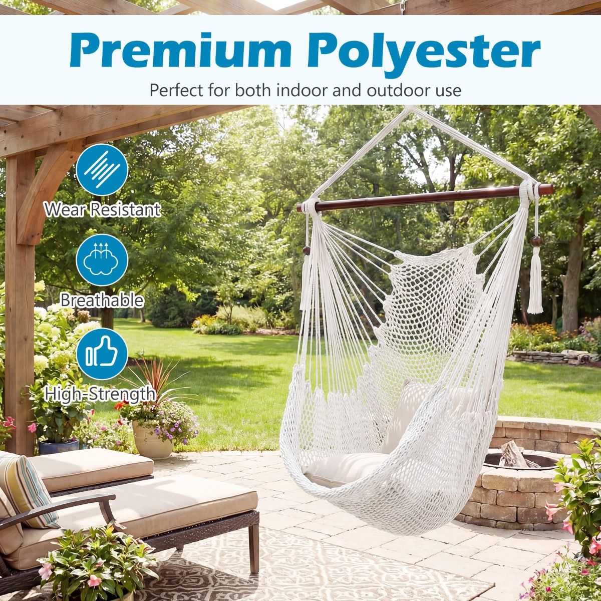 Caribbean Hammock Chair with Metal Spreader Bar
