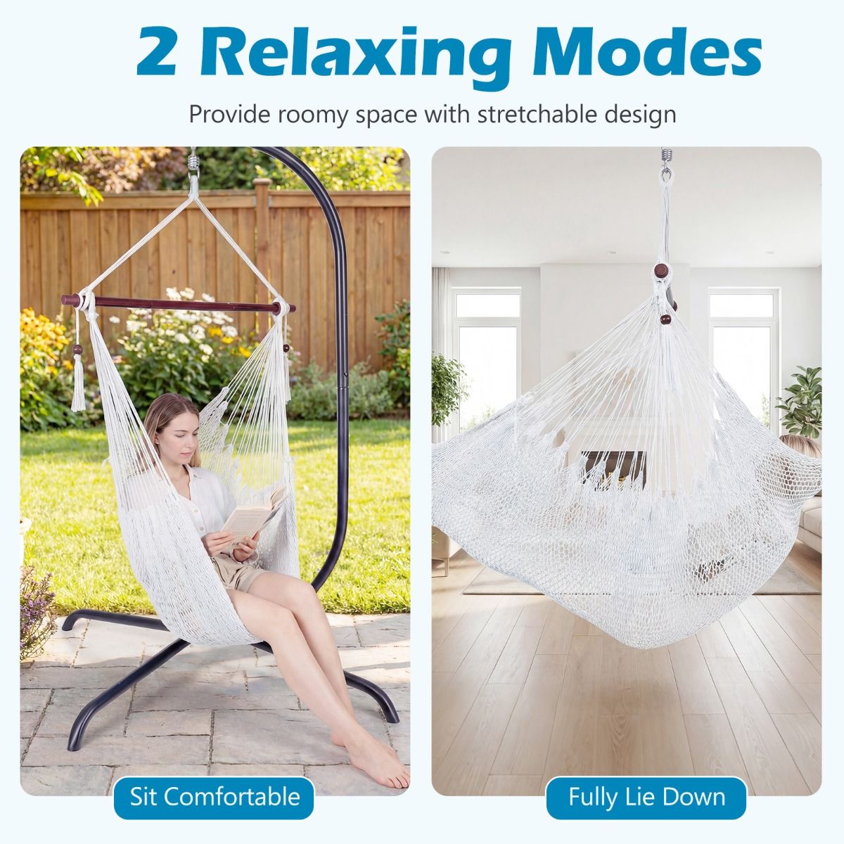 Caribbean Hammock Chair with Metal Spreader Bar