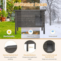 Outdoor Insulated Cat House for Winter, Weatherproof Wooden Feral Cat House