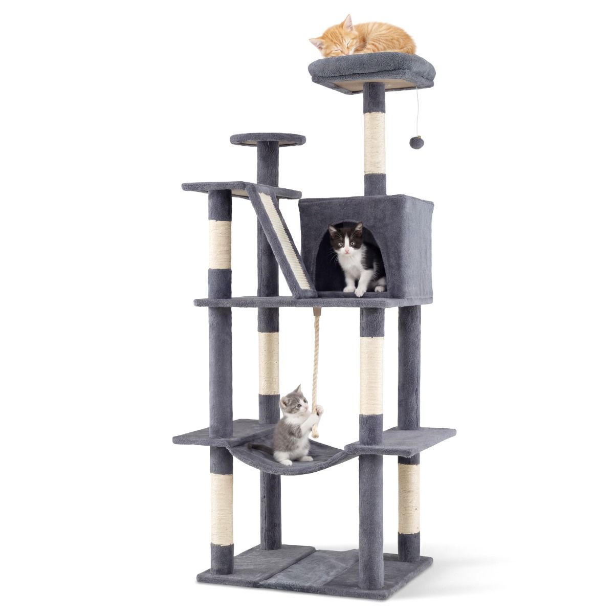 Cat Tree Tower for Indoor Cats Multi-Level Cat Condo with Plush Top Perch