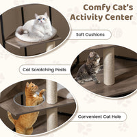 Cat Tree with Litter Box Enclosure with 2 Scratching Posts