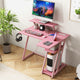 L Shaped Gaming Desk with Outlets & USB Ports Monitor Shelf Headphone Hook