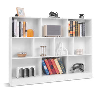 8/10 Cube 3-Tier Bookshelf Storage Organizer Wood Display Shelf Living Room