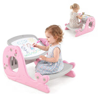 Convertible Kids Activity Table Set with Whiteboard for Kids