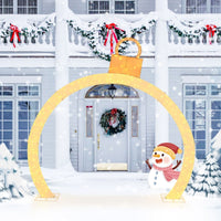 313cm Christmas Pre-Lit Arch with Gold Ornament Cap for Yard