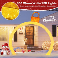 313cm Christmas Pre-Lit Arch with Gold Ornament Cap for Yard