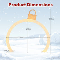 313cm Christmas Pre-Lit Arch with Gold Ornament Cap for Yard