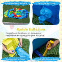 Clownland Bouncy Castle with Climbing Surface and Long Slide