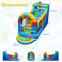 Clownland Bouncy Castle with Climbing Surface and Long Slide