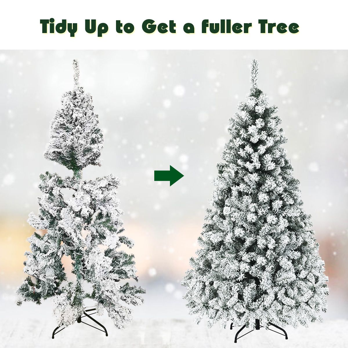 1.8/2.25/2.8M Christmas Tree with Branch Tips and LED Lights