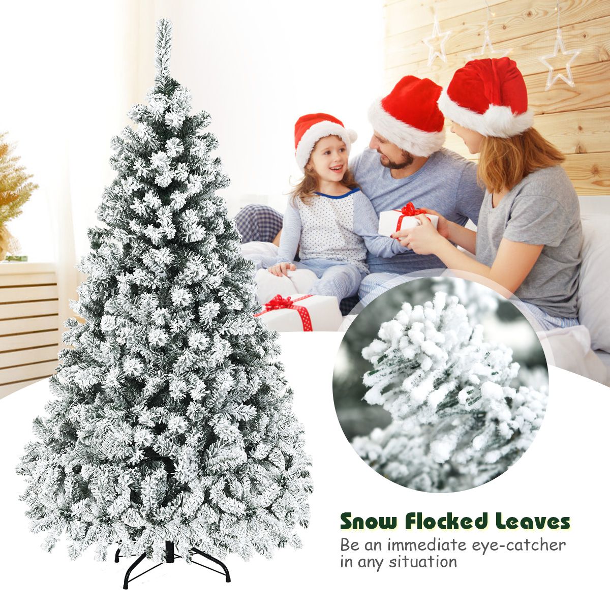 1.8/2.25/2.8M Christmas Tree with Branch Tips and LED Lights