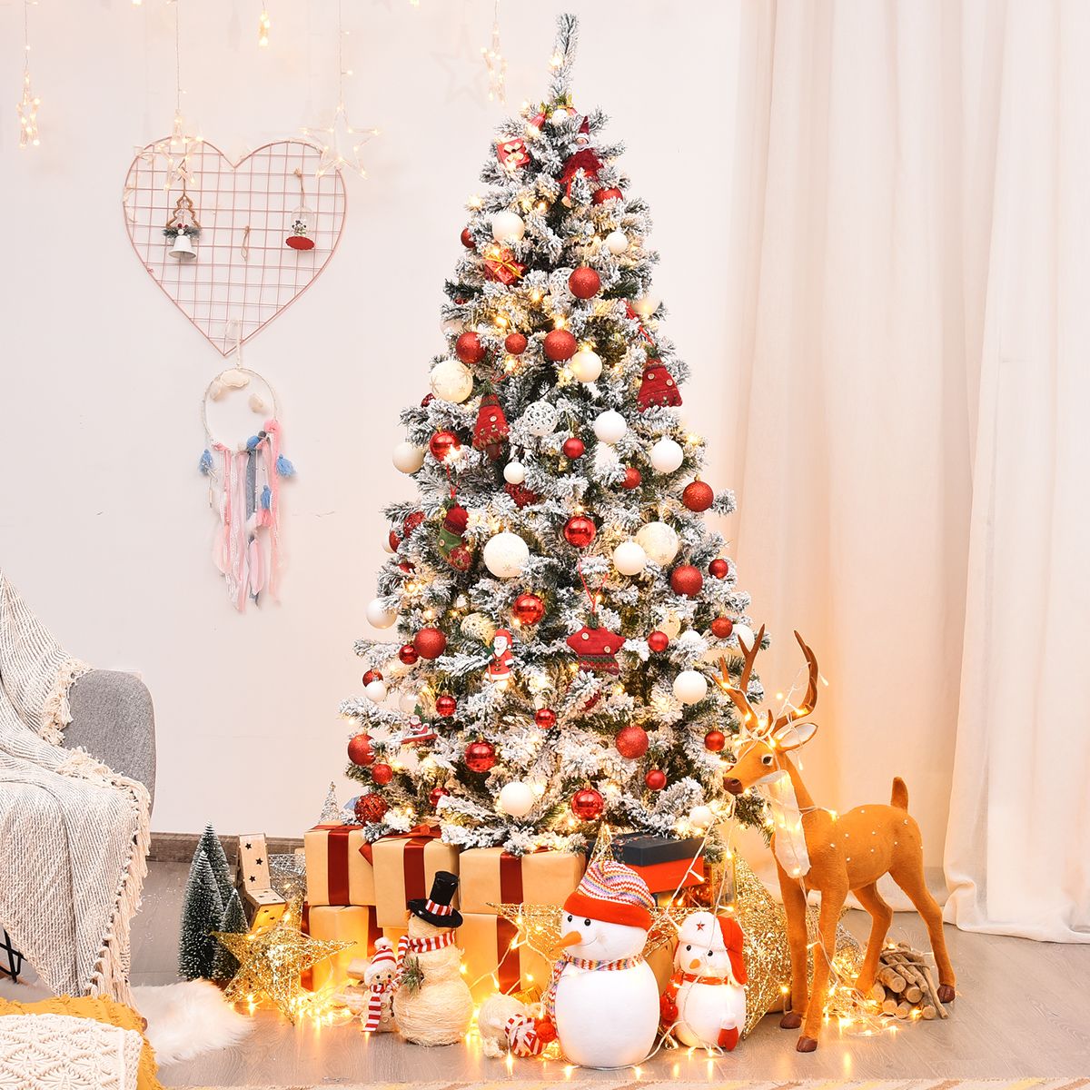 1.8/2.25/2.8M Christmas Tree with Branch Tips and LED Lights