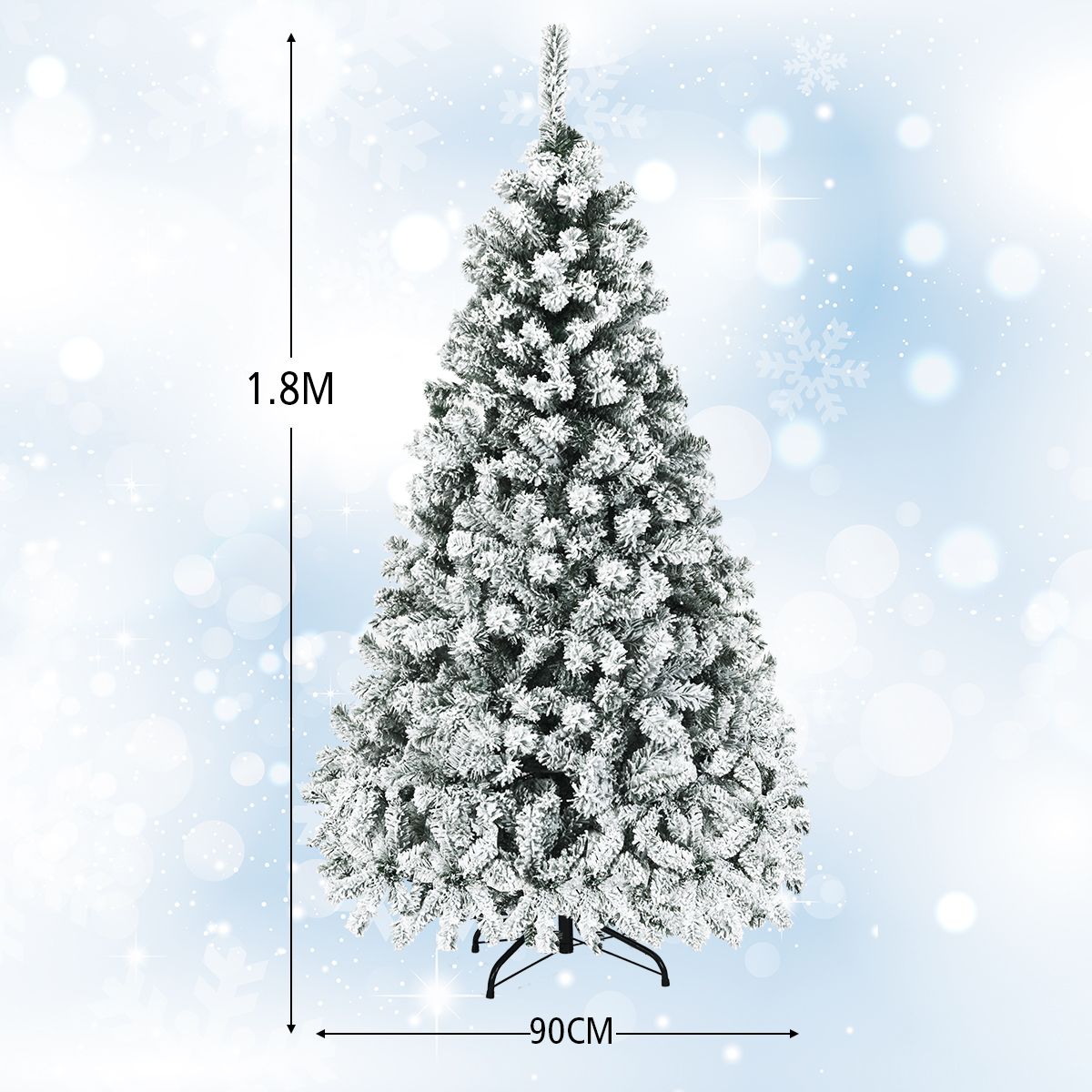 1.8/2.25/2.8M Christmas Tree with Branch Tips and LED Lights