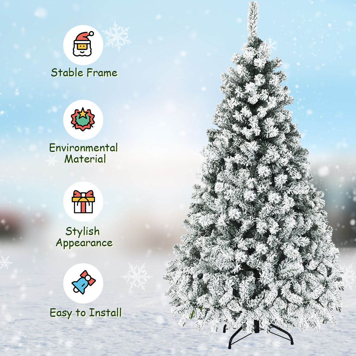 1.8/2.25/2.8M Christmas Tree with Branch Tips and LED Lights