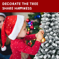 Slim Snow Flocked Christmas Tree for Home Decoration & Gift