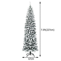 Slim Snow Flocked Christmas Tree for Home Decoration & Gift