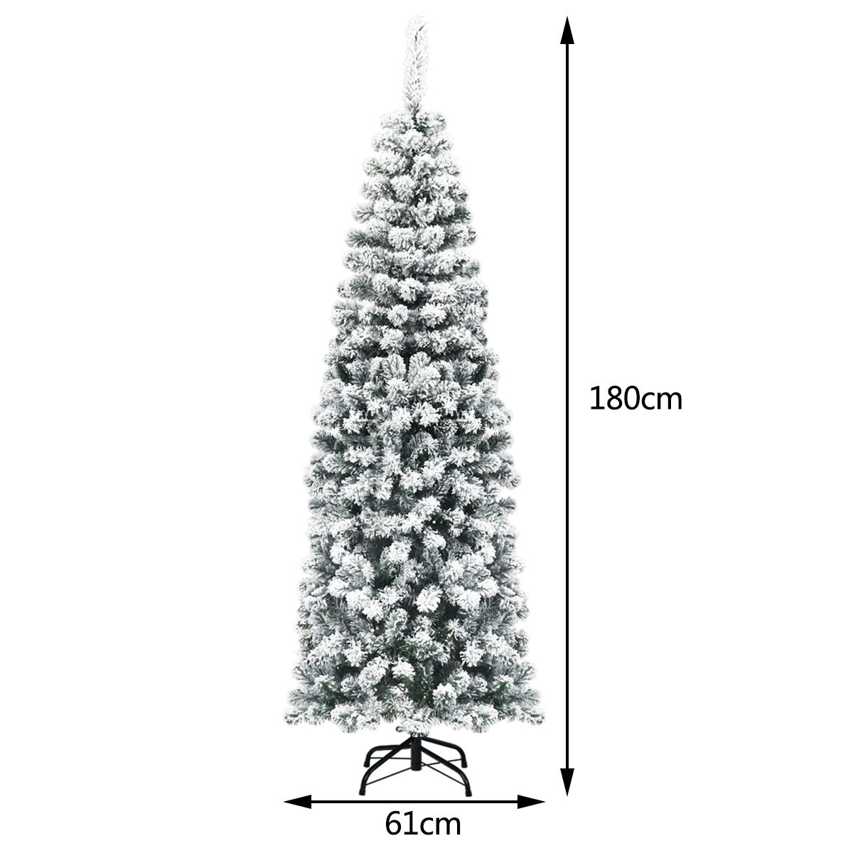 1.4/1.8/2.27M Snow Flocked Prelit Christmas Tree with LED Lights