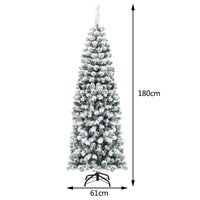 1.4/1.8/2.27M Snow Flocked Prelit Christmas Tree with LED Lights