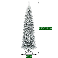 1.4/1.8/2.27M Snow Flocked Prelit Christmas Tree with LED Lights