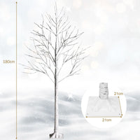 1.2/1.5/1.8 M Artificial Twig Birch Tree with 48/72/96 Warm White LED Lights for Christmas