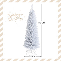 Artificial Pencil Christmas Tree W/ PVC Branch Tips for Holiday Decoration White