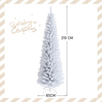 Artificial Pencil Christmas Tree W/ PVC Branch Tips for Holiday Decoration White