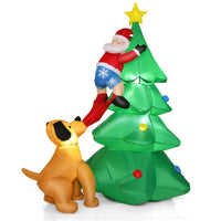 190cm Santa Claus Climbing Tree with Built-in LED Lights for Indoor/Outdoor