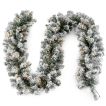 270CM Flocked Christmas Rattan with Timer & LED Lights for Mantle