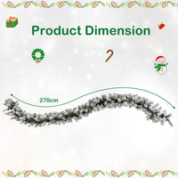 270CM Flocked Christmas Rattan & 61CM Christmas Wreath for Decoration